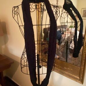 2! Black and multi brown Knit Scarves.  (2)